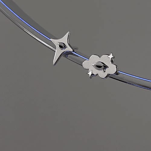 趣味古怪对称云朵眼睛耳钉小众