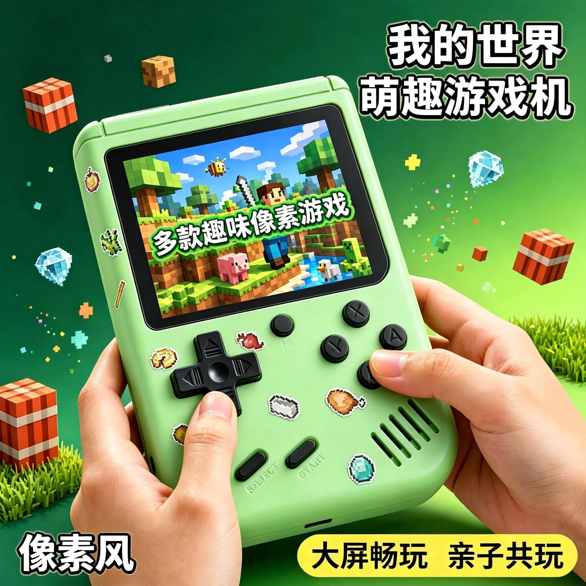 我的世界掌上俄罗斯方块游戏机超级马里奥儿童电子玩具可连电视10