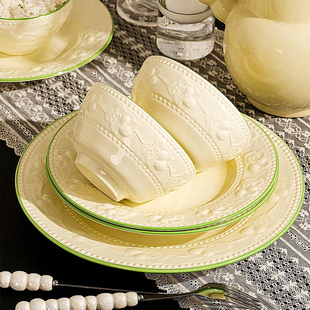 碗家用2026新款高颜值釉下彩碗盘碟筷景德镇陶瓷餐具套装面碗汤碗