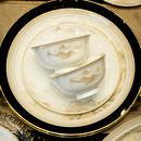 景德镇陶瓷饭碗家用2025新款 骨瓷面碗盘子轻奢高颜值餐具碗碟套装