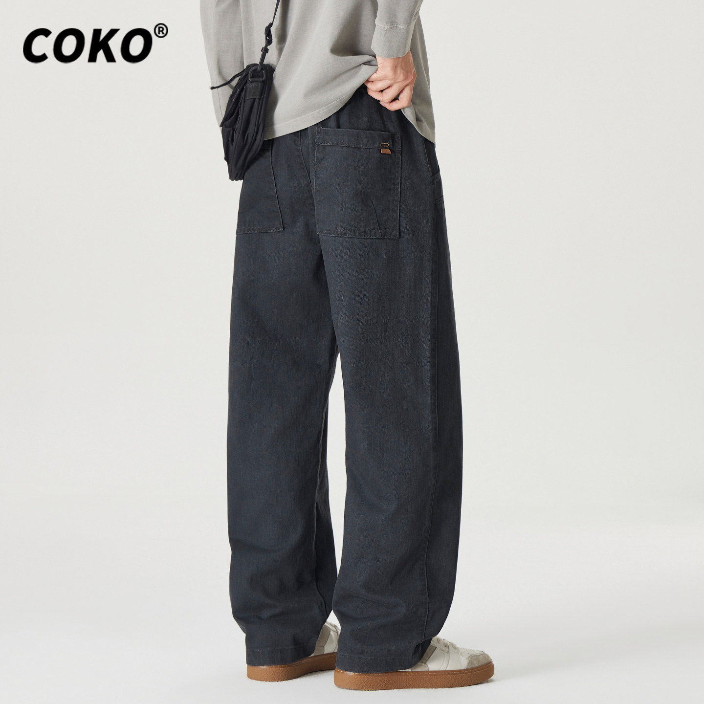 COKO【秋日复古工装风】纯棉宽松直筒休闲裤男款复古垂感显瘦神裤
