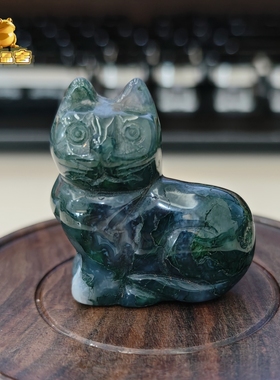 灵蟾晶舍｜天然水草玛瑙招财猫摆件高品质招财开业乔迁商务礼品4