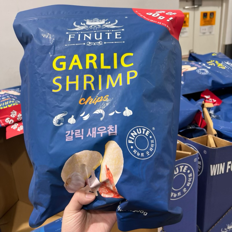 山姆超市代购 韩国进口FINUTE蒜味虾片 休闲网红零食办公室 300g