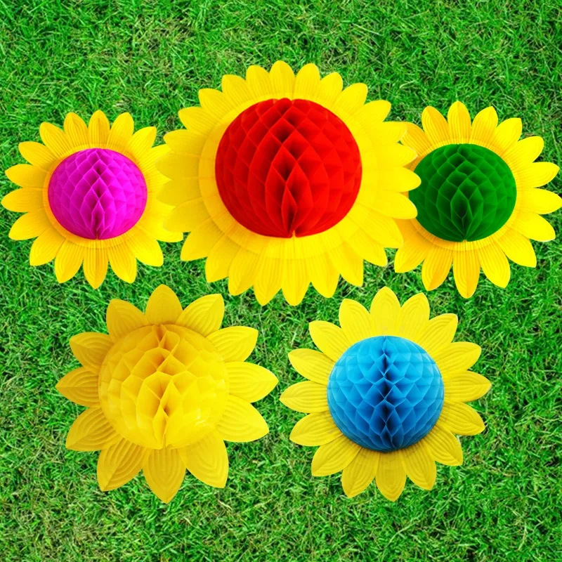 运动会入场创意道具五色太阳花向日葵手拿花开幕式手持仿真花氛围
