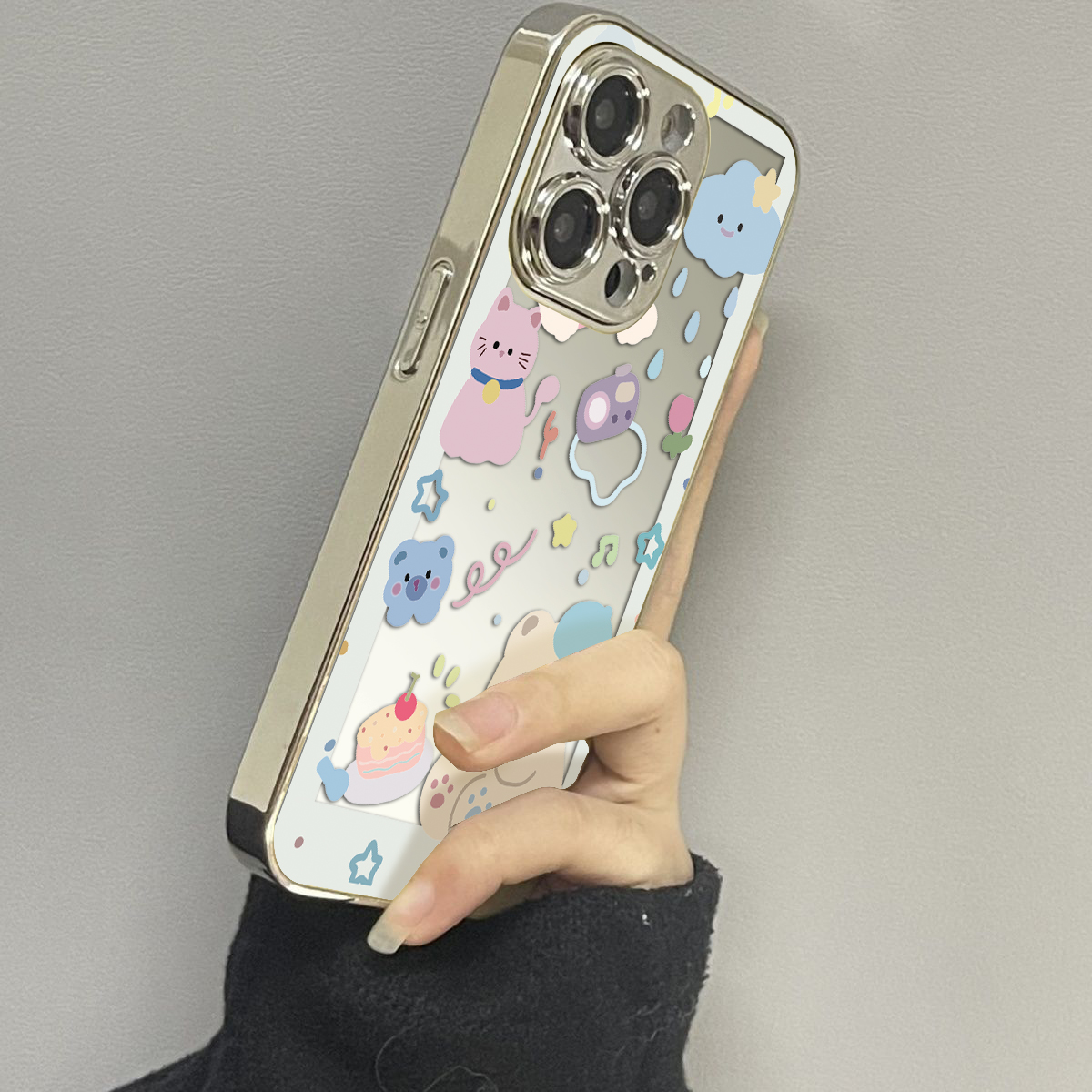 opporeno12镜面卡通手机壳