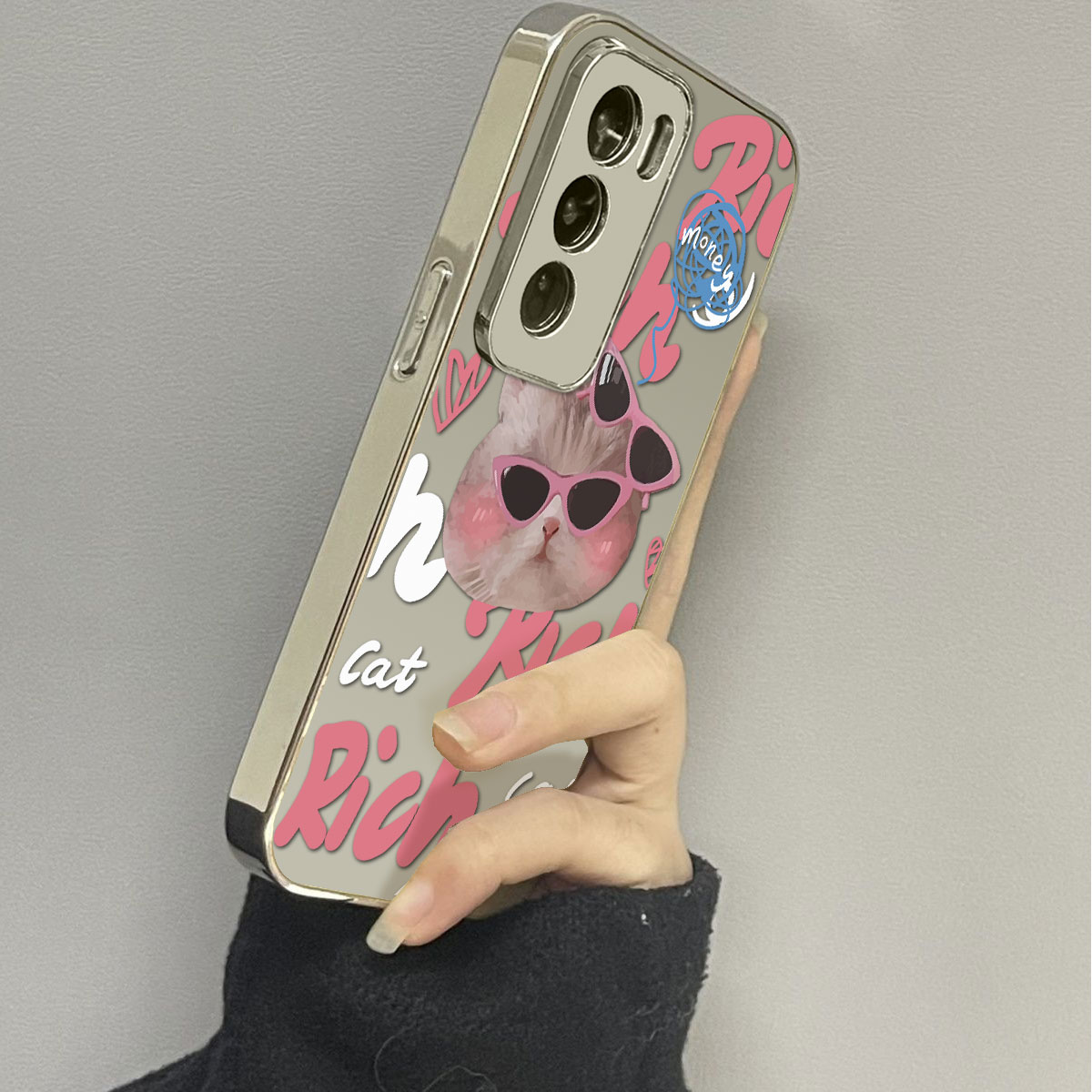 opporeno12镜面可爱手机壳