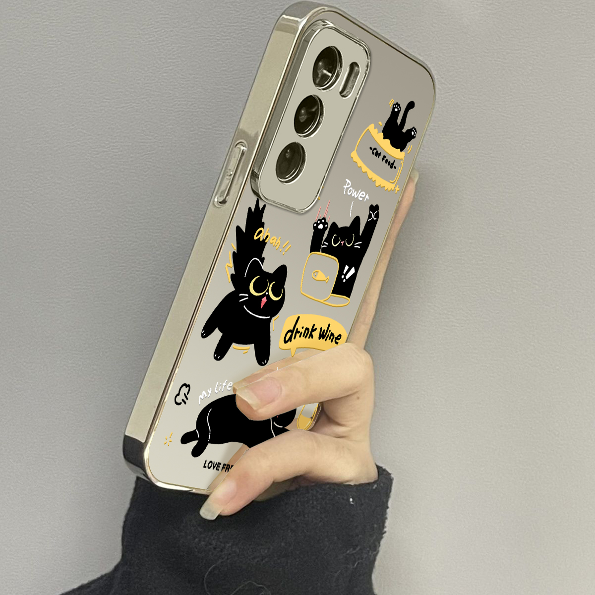 opporeno12镜面可爱手机壳