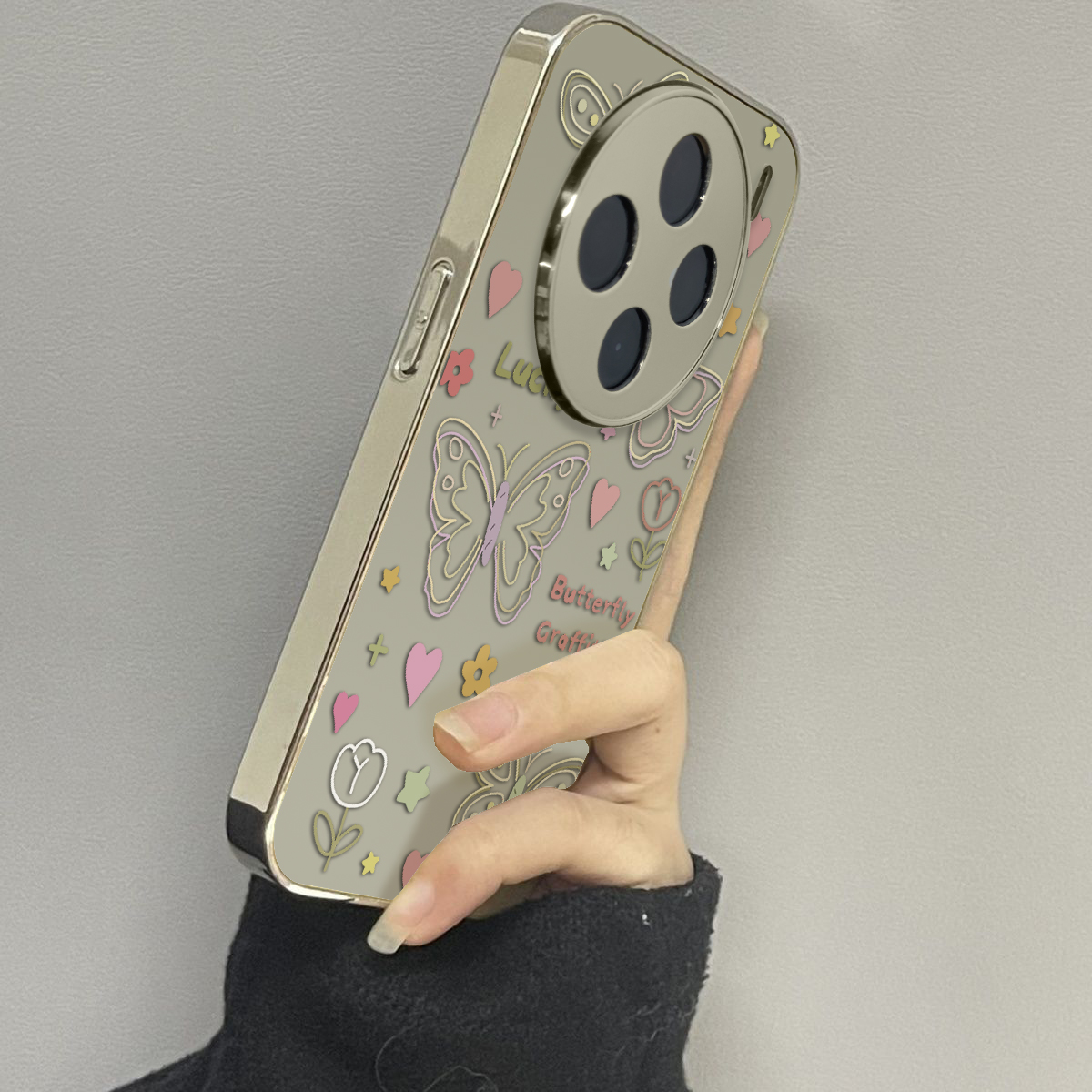 花朵蝴蝶适用vivox100手机壳x90s新款x80pro防摔x70x60创意vivoy77y78+y76s男女款vivos18s17s16s15s12s10pro