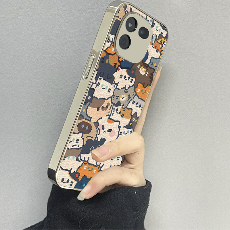 拥挤猫咪适用vivoiqoo13手机壳11iqoo12新款10iqooneo9neo8pro男iqoou3x7se女款6情侣iqooz3z5x套z8x9turbo