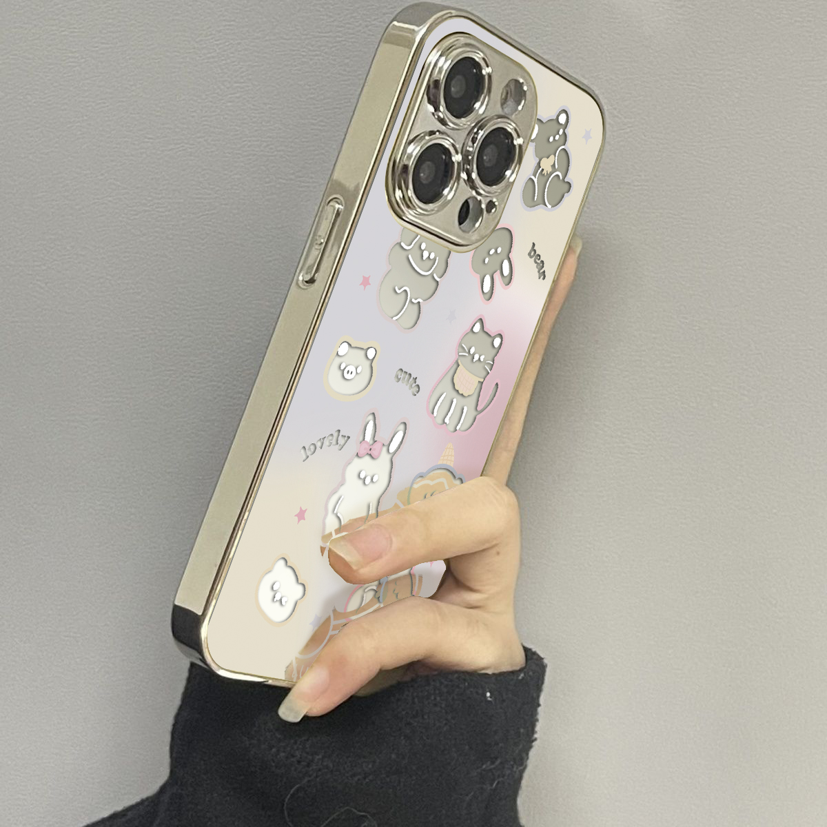 opporeno12镜面可爱手机壳