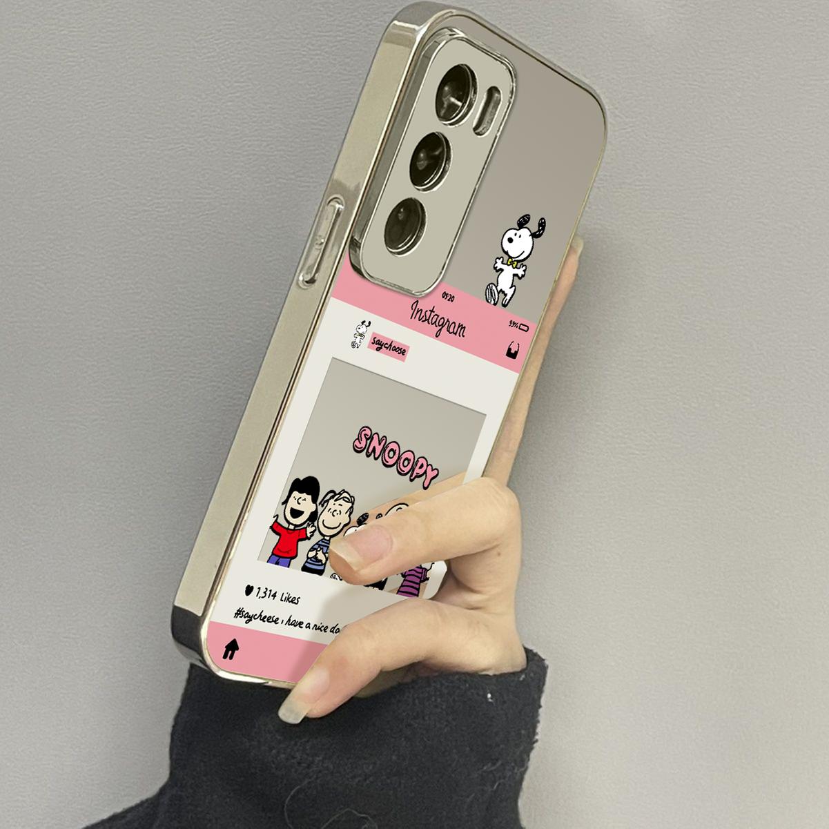 opporeno12镜面可爱手机壳