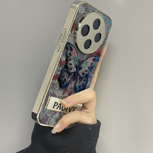 刺绣蝴蝶适用vivoy300rpo手机壳y200i新款200gt y78+y100vivo防摔y53s77e男y76s女款y73s70情侣y52s保护套t1x