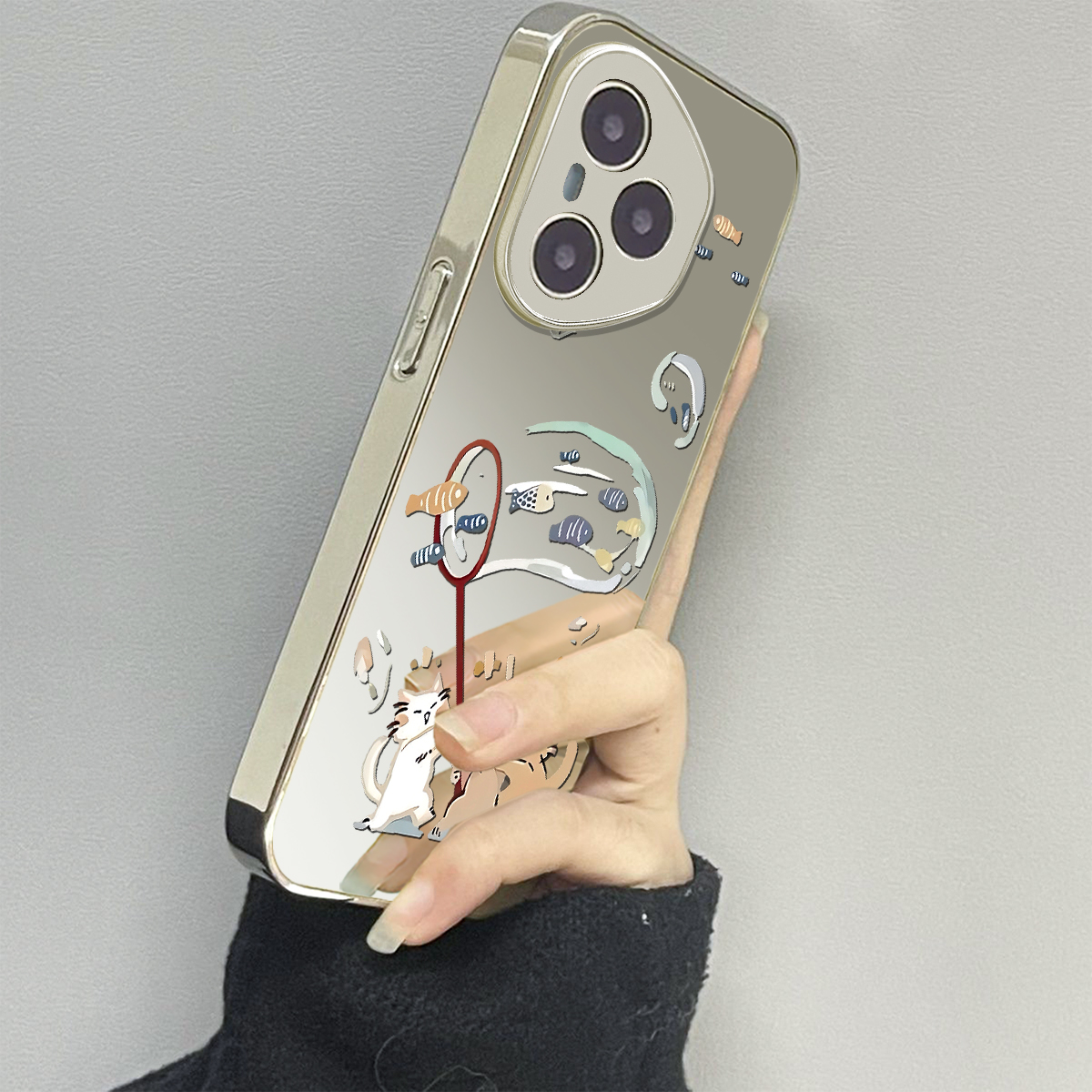 适用荣耀400手机壳可爱镜面新款