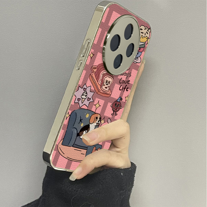 面包小狗适用vivoy200i手机壳y300pro新款y78+皮质y100防摔vivoy53s77e男y76s女款vivoy73s70s情侣y52st1x