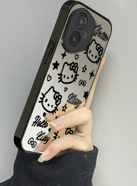 黑色kt猫适用荣耀300手机壳honor200新款100男90gt70女款80情侣60se魔术maigc6x30x40x50i+x60套4magic7pro5