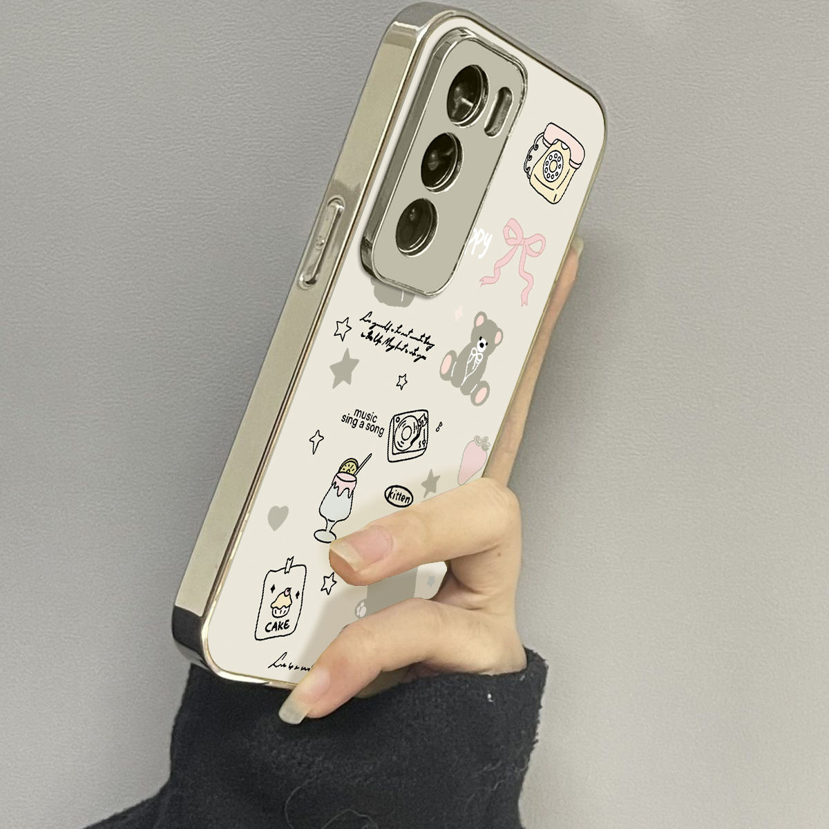 opporeno12镜面可爱手机壳