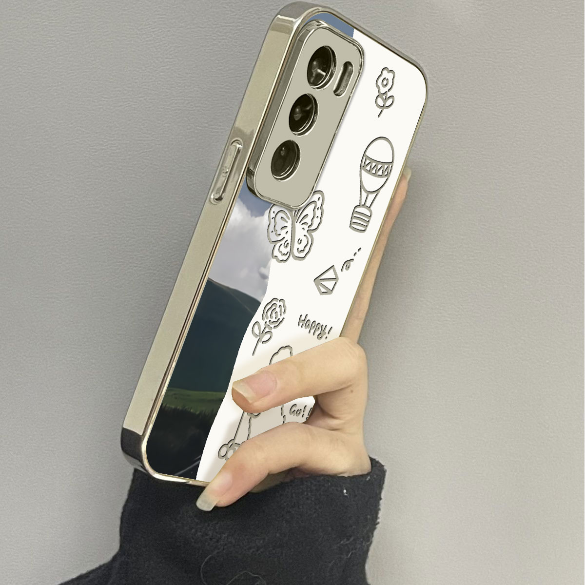 opporeno12镜面个性手机壳