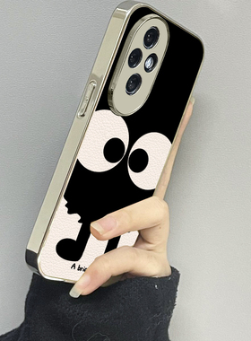 黑色煤球适用荣耀300手机壳honor200新款100男90gt70女款80情侣60se魔术maigc6x30x40x50i+x60套4magic7pro5