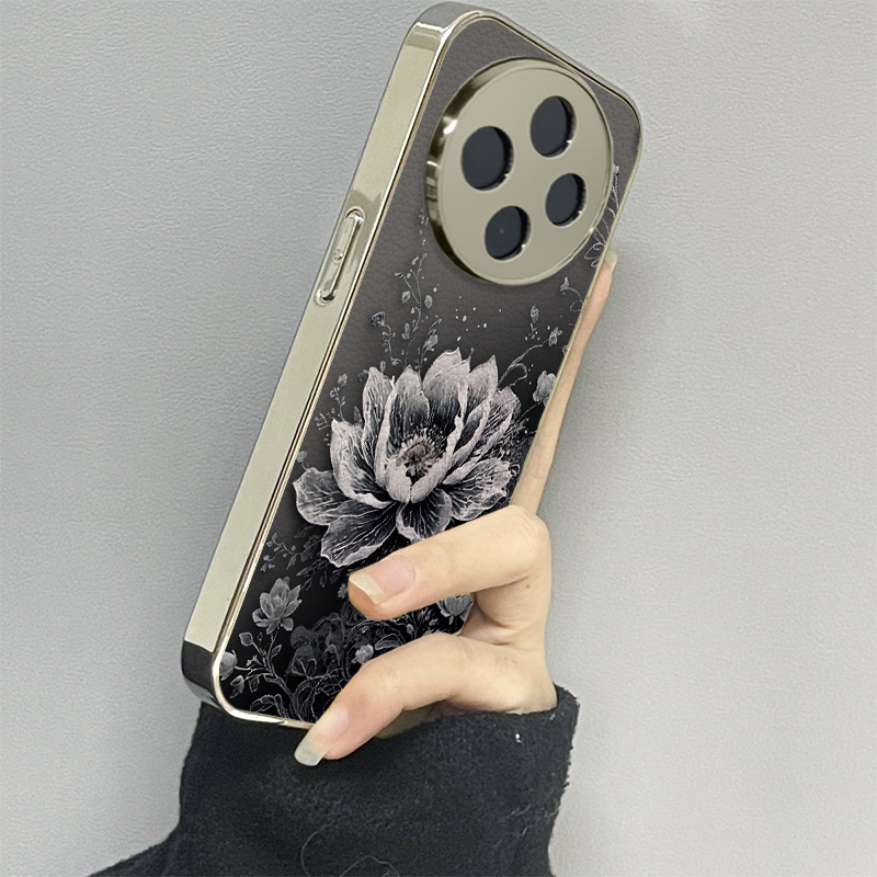 绽放荷花适用vivoy200i手机壳y300pro新款y78+皮质y100防摔vivoy53s77e男y76s女款vivoy73s70s情侣y52st1x