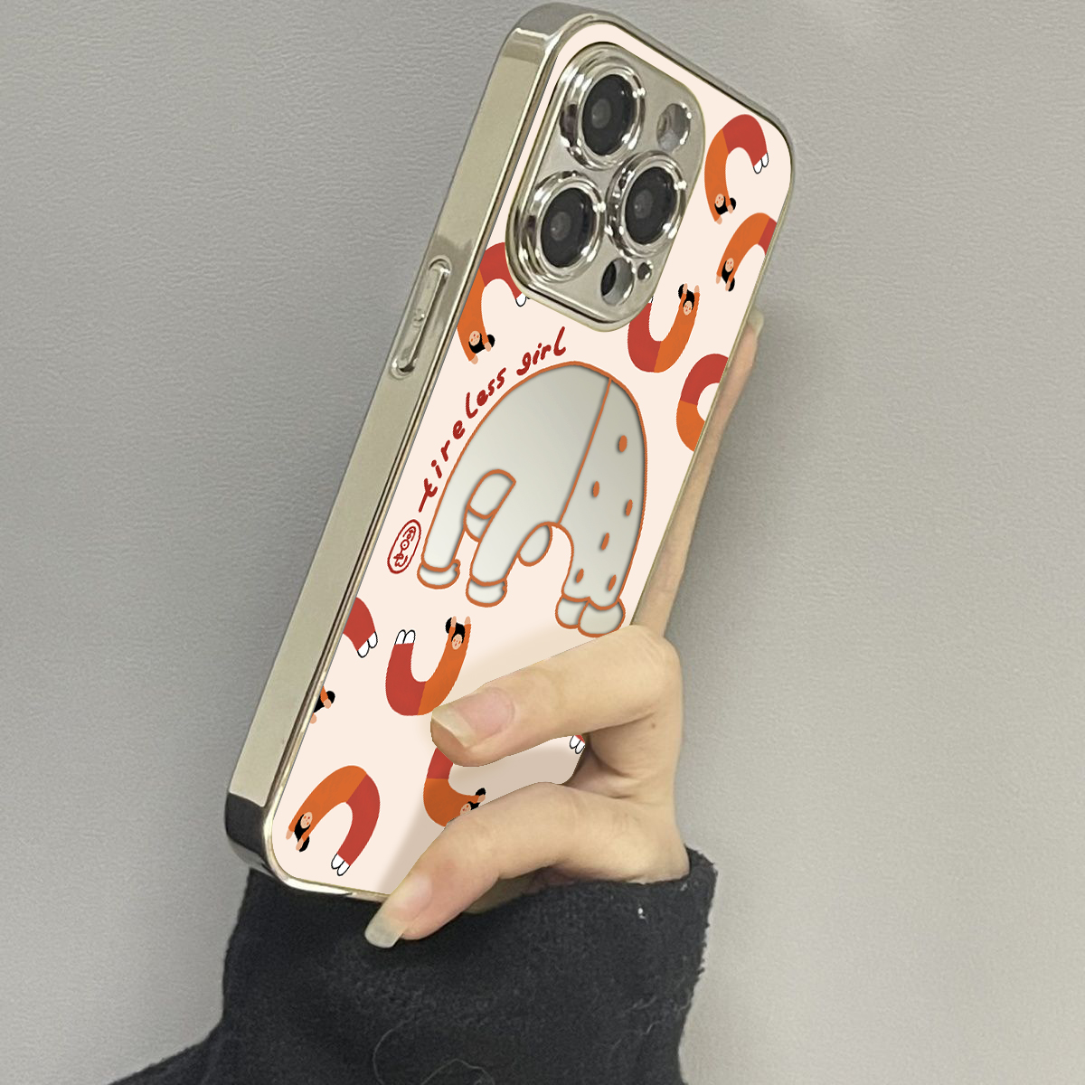 opporeno12镜面可爱手机壳