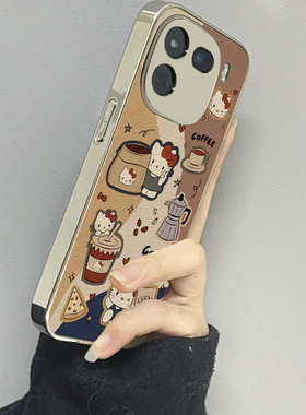 咖啡猫咪适用vivoiqoo13手机壳11iqoo12新款10iqooneo9neo8pro男iqoou3x7se女款6情侣iqooz3z5x套z8x9turbo