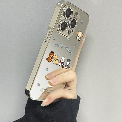 适用苹果16promax手机壳可爱镜面