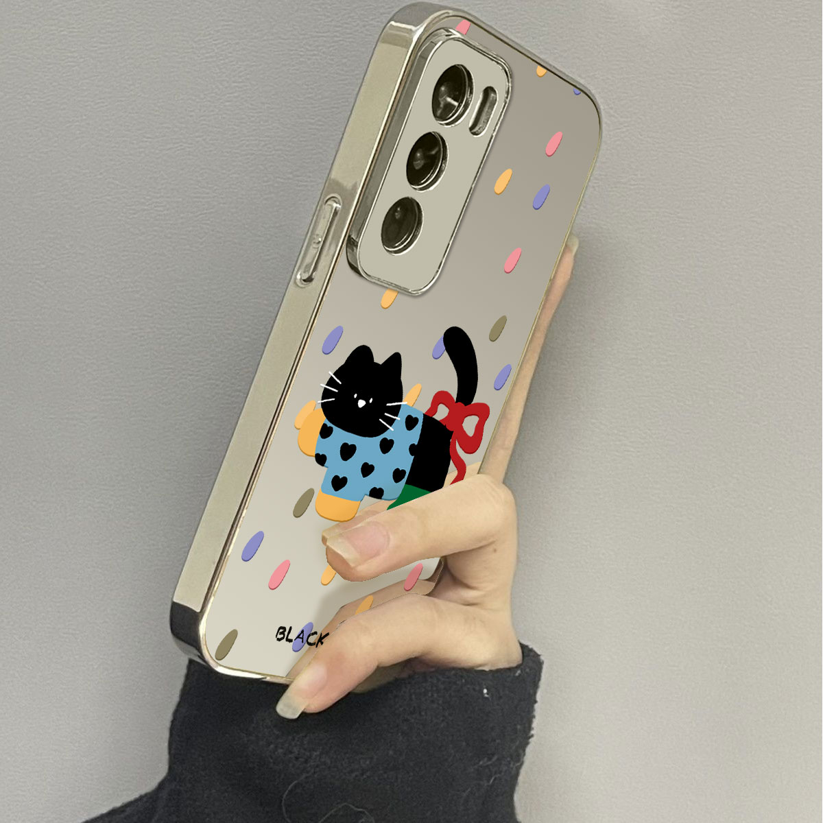 opporeno12镜面可爱手机壳