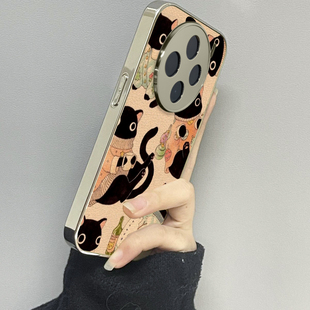 满屏黑猫适用vivoiqoo13手机壳11iqoo12新款10iqooneo9neo8pro男iqoou3x7se女款6情侣iqooz3z5x套z8x9turbo