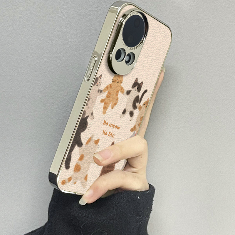 拉手猫咪适用华为nova14手机壳nova12ultra新款11活力版13nova10se皮质12pro防摔9男8女款7se情侣6至尊版5g套