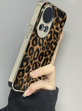 棕色豹纹适用华为nova13手机壳nova12ultra新款11活力版nova10se皮质9防摔8男7女款6情侣5pro至尊版5g套