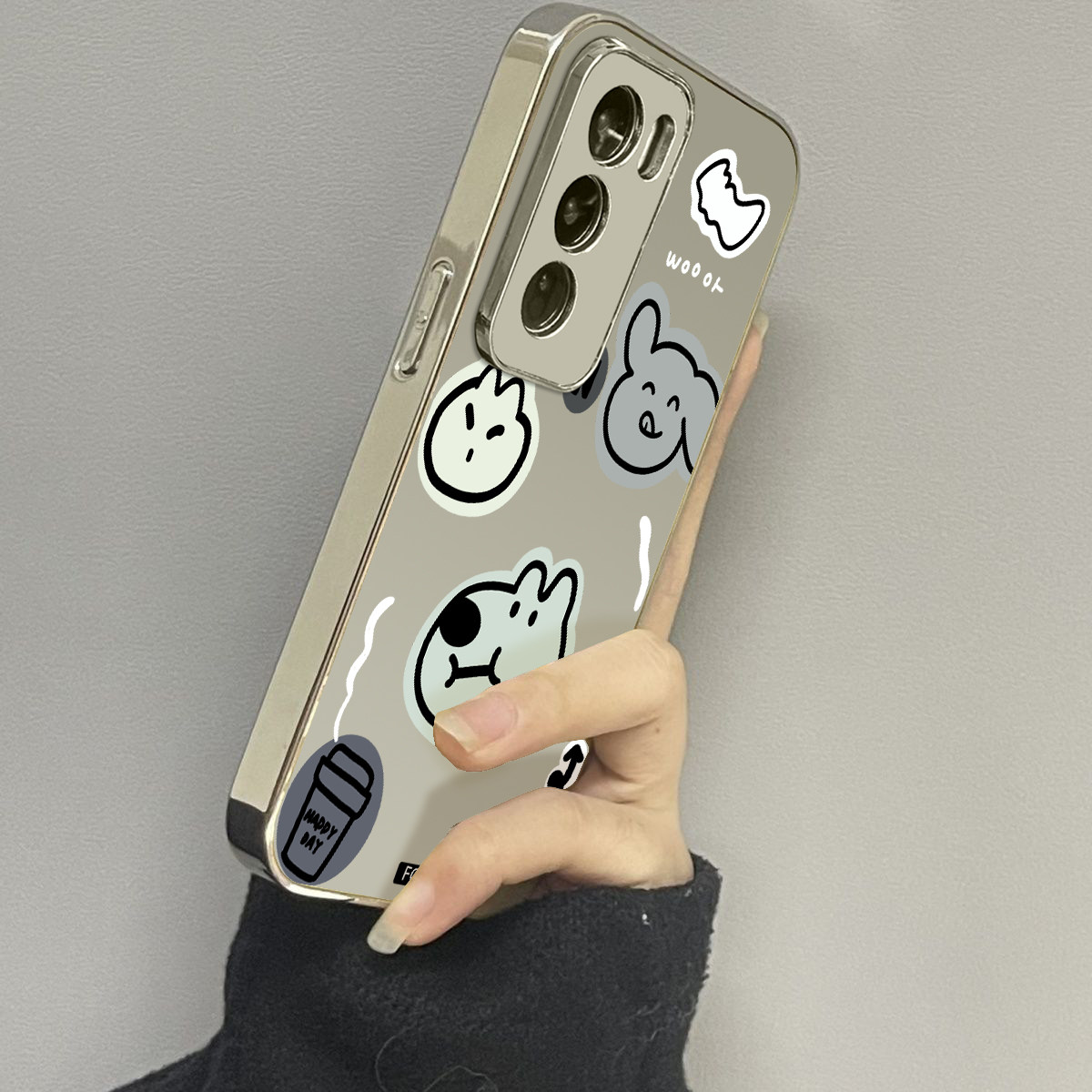 opporeno12镜面可爱手机壳