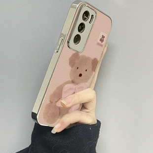 毛绒小熊适用opporeno13手机壳reno12新款11oppofindx8x6x7ultra6防摔5k10pro+9男8女款7情侣3k12x套oppok9s