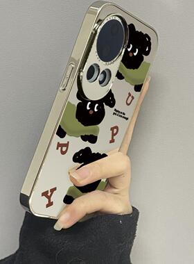 绿色狗狗适用华为nova13手机壳nova12ultra新款11活力版nova10se镜面9防摔8男7女款6情侣5pro至尊版5g套