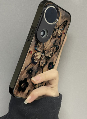 黑色蝴蝶适用vivos20手机壳s19pro新款s18防摔s17t男s16女款s15e情侣s12s10s9s7保护vivo套