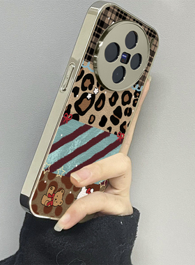 拼接豹纹适用vivox200promini手机壳x100ultra新款90s80至尊版70pro12男60vivos30s20女款17t19情侣18e16套15