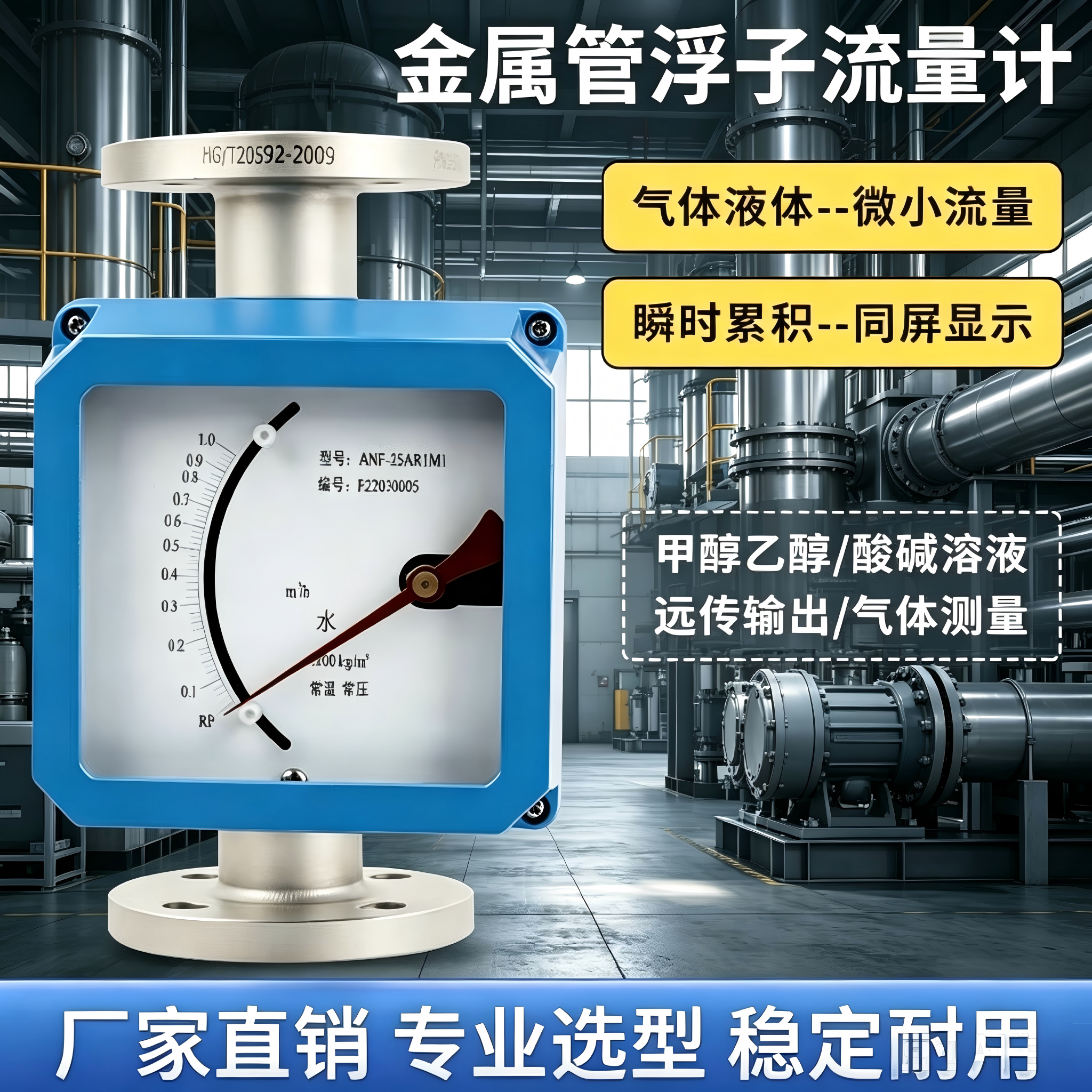 金属管浮子流量计转子指针数显型带4-20ma防腐防爆气体液体流量计