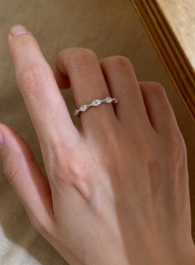 爆闪泪心戒指女小众高级指环