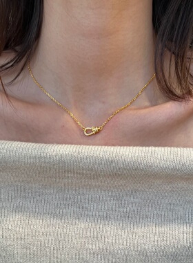 爆款清新马蹄锁项链显白出片女