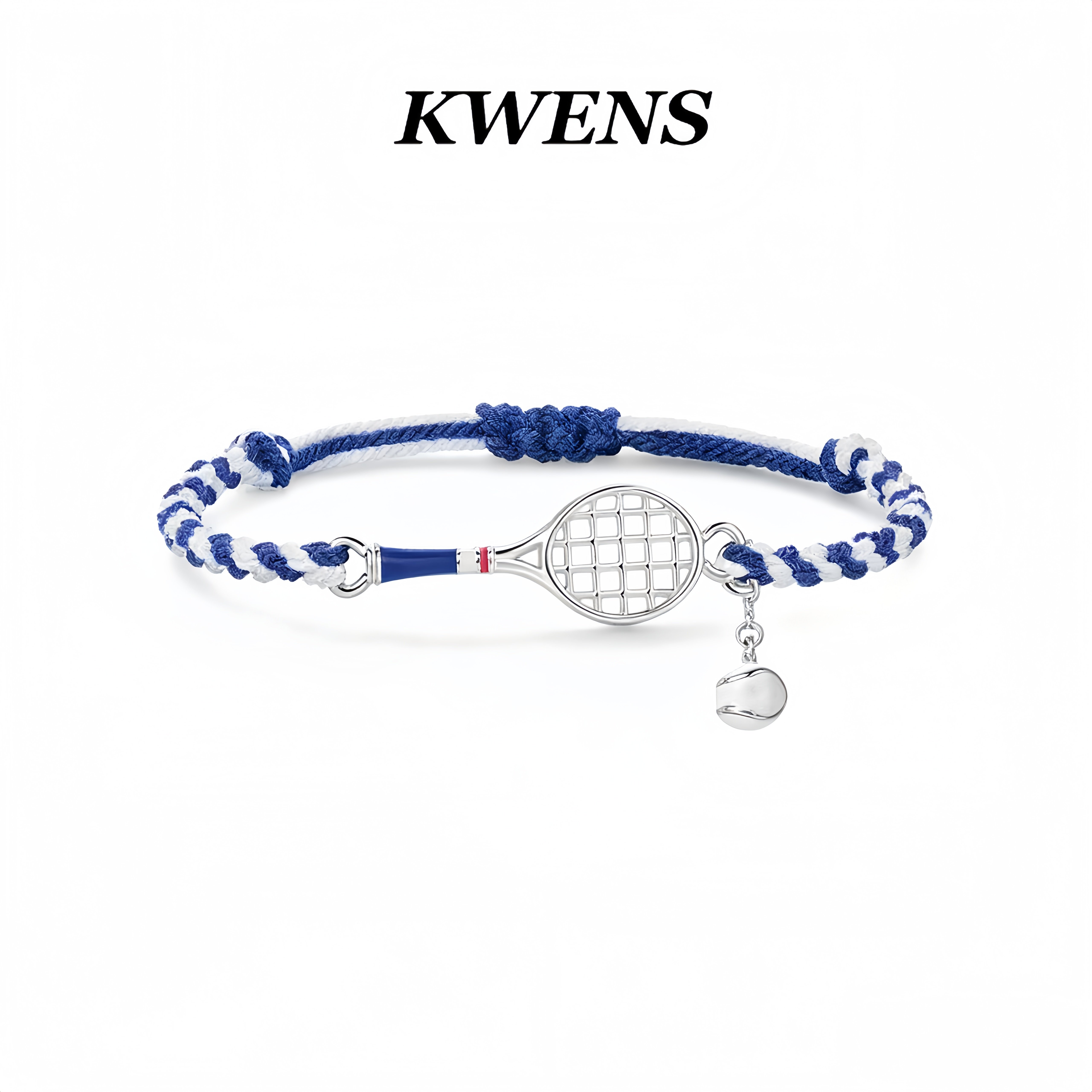 KWENS法国网球拍运动编绳手链可调节轻奢小众轻奢高级感百搭手饰