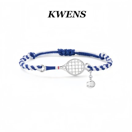 KWENS法国网球拍运动编绳手链可调节轻奢小众轻奢高级感百搭手饰