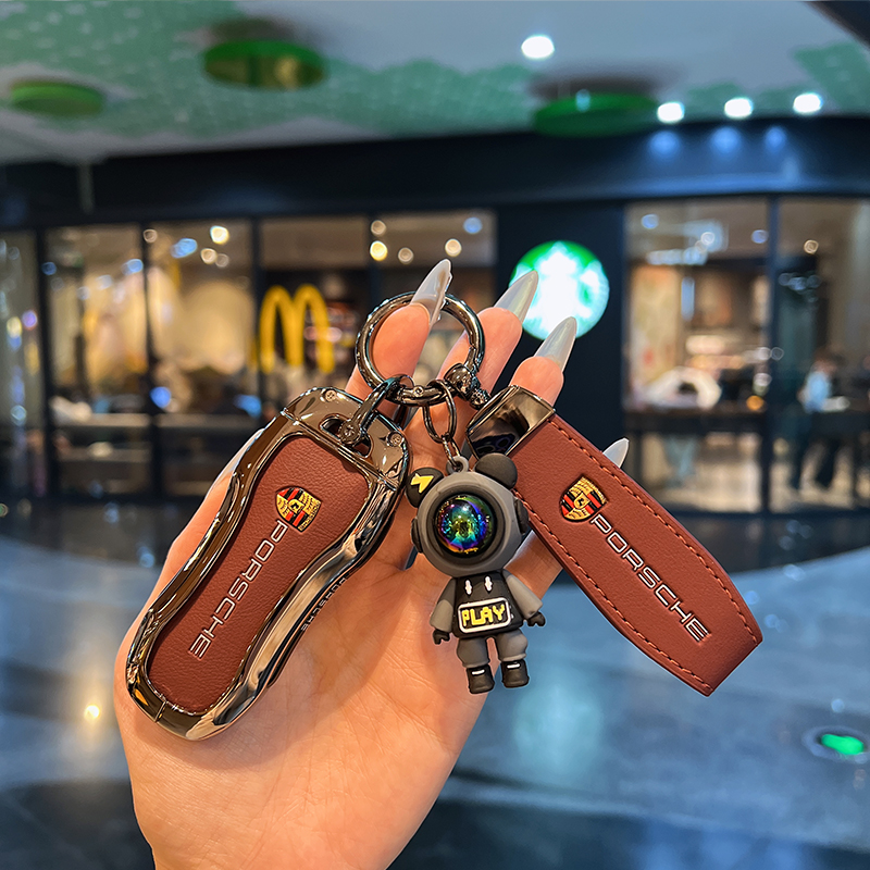 适用保时捷Panamera帕拉梅拉卡宴包Macan车钥匙套718Taycan扣男