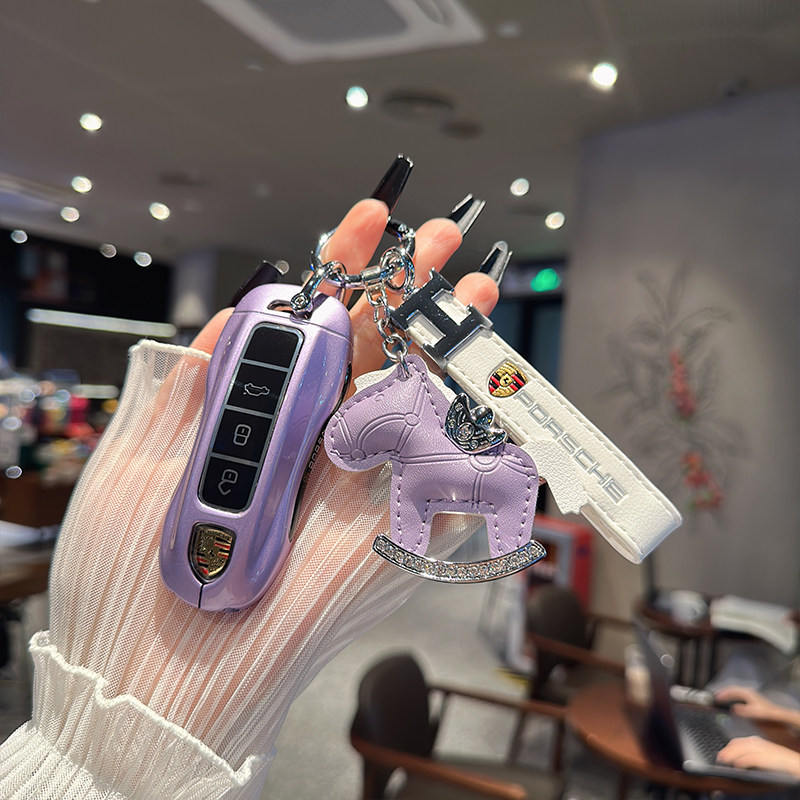 适用保时捷Panamera帕拉梅拉卡宴包Macan车钥匙套718Taycan扣