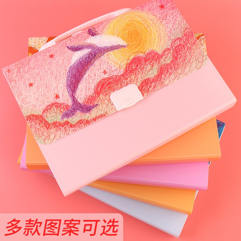 CHENGUANG 오르간 가방 라이트 컬러 시리즈 학생 대용량 잠금 간단한 문서 가방 비즈니스 가방 사무실 보관 내장 다크 13 구획