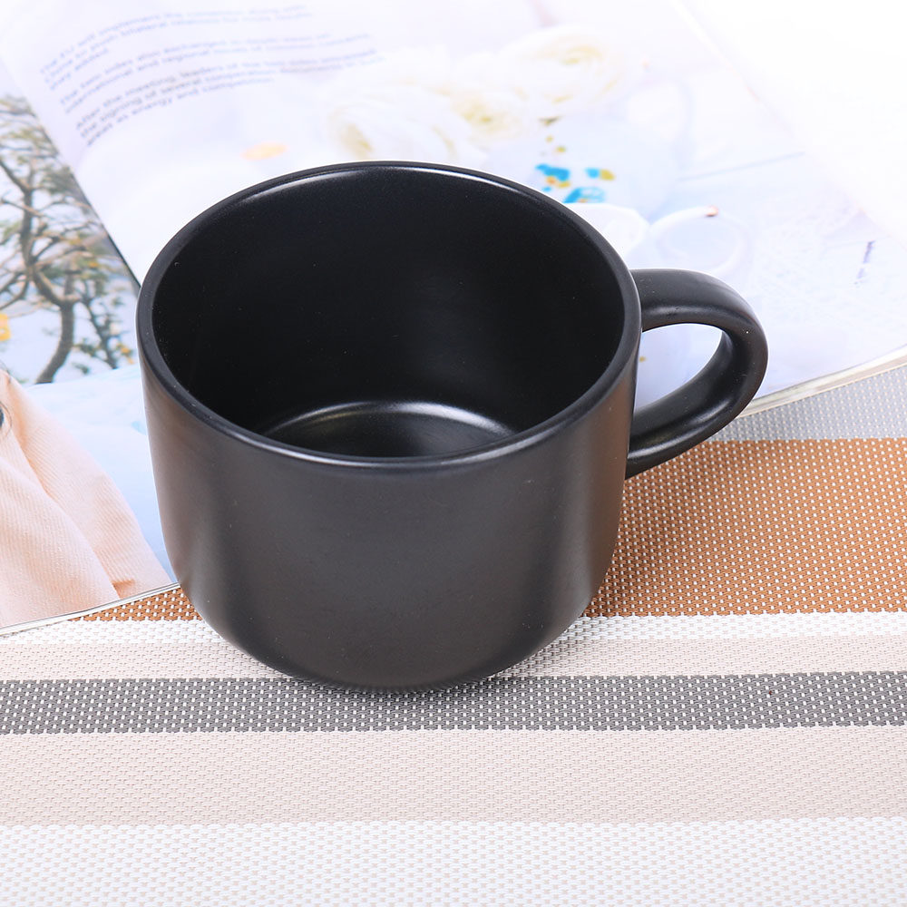 大口径水杯马克杯早餐杯大容量陶瓷纯黑色家用杯子单个泡面杯简约,餐饮具,马克杯,淘宝优惠券,粉丝福利购,淘宝优惠卷
