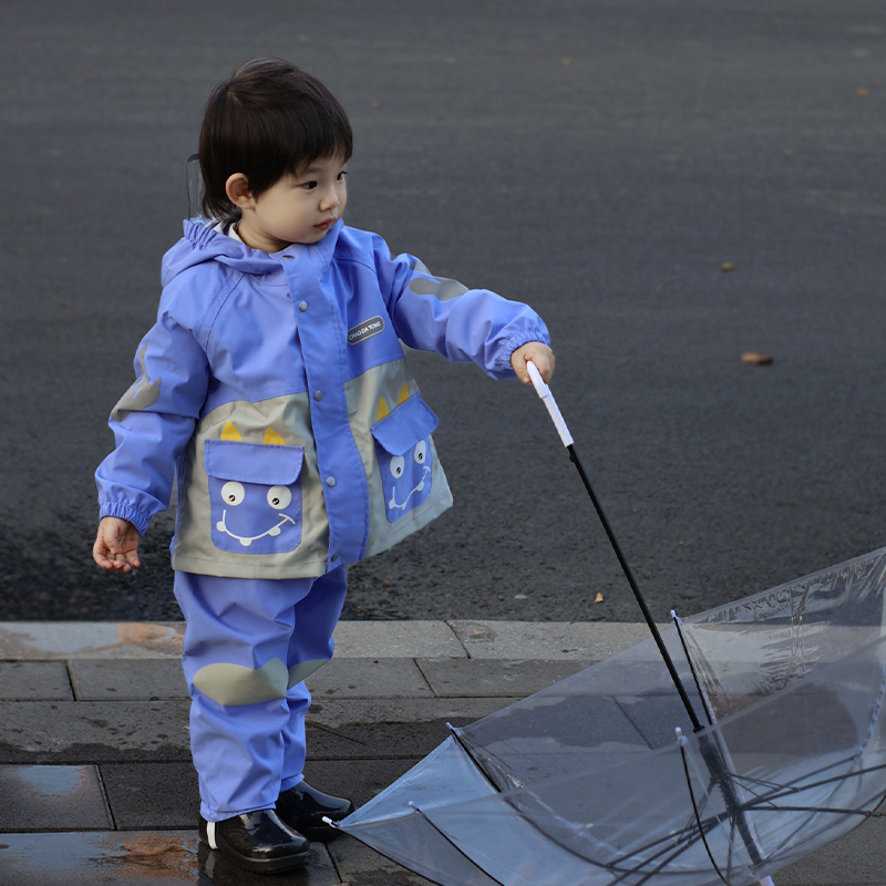 潮嗒童儿童雨衣套装男童女童女孩幼儿园上学专用防水全身两件式雨