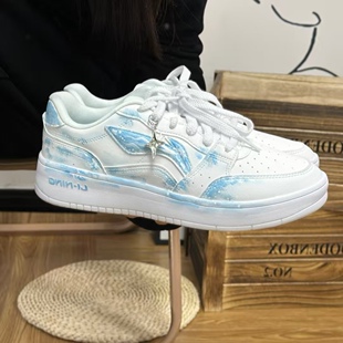 球鞋定制 LiNing李宁 元宝 星河 手绘涂鸦耐磨防滑男子低帮板鞋