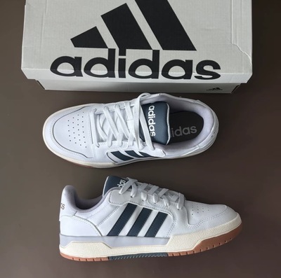 adidas one ENTRAP美式校园风休闲鞋阿迪舒适低帮板鞋 白蓝JQ3925