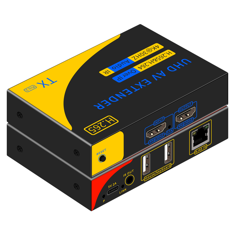 HDMI网线延长器4K/1080P高清一发多收音视频收发器放大带USB键鼠局域网交换机传输信号转换器200米视频转换器