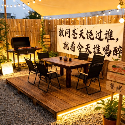 碳化木地板户外地台花园庭院露营帐篷民宿榻榻米露台防腐地板