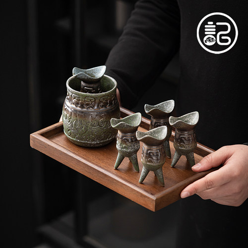 复古三足酒杯温酒器套装